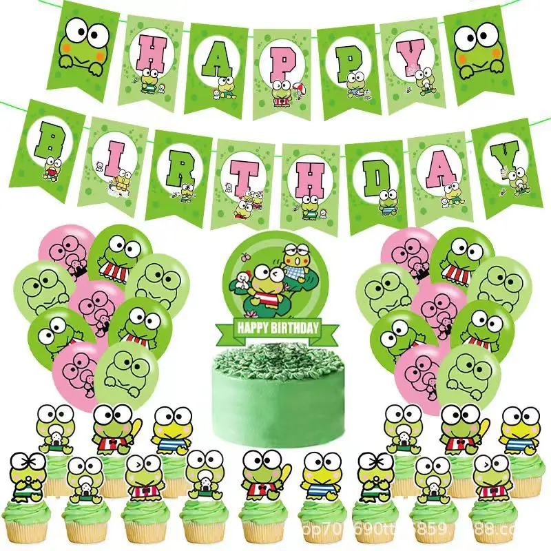 Sanrio Cute Kawaii Party Balloons Kero Kero Keroppi Theme Birthday Party Balloons Letter Flags Cake Flags Decoration Supplies
Sanrio Cute Kawaii Party Balloons Kero Kero Keroppi Theme Birthday Party Balloons Letter Flags Cake Flags Decoration Supplies