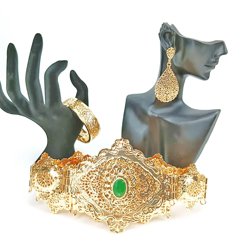 Moroccan Wedding Jewelry Set Bridal Metal Belt Arabian Ladies Necklace Earrings Bracelet Free Shipping
Moroccan Wedding Jewelry Set Bridal Metal Belt Arabian Ladies Necklace Earrings Bracelet Free Shipping