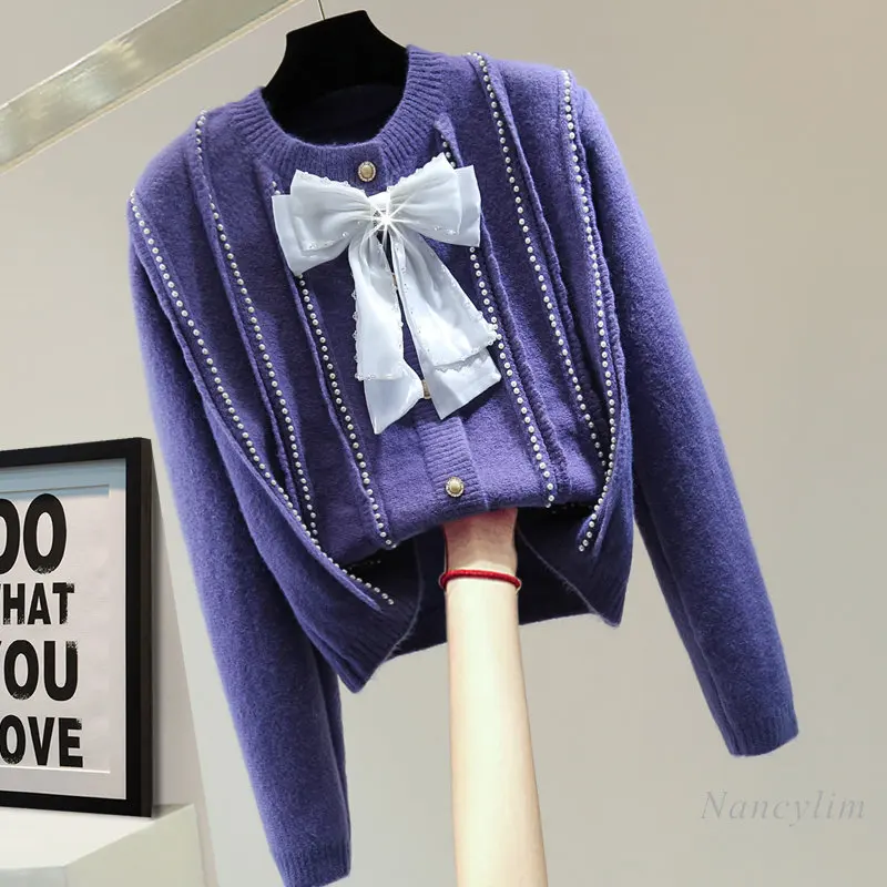 Beads Rhinestones Bow Long Sleeve Cardigan Women's 2022 Autumn Winter Korean Style High Waist Short Sweater Coat
Beads Rhinestones Bow Long Sleeve Cardigan Women's 2022 Autumn Winter Korean Style High Waist Short Sweater Coat