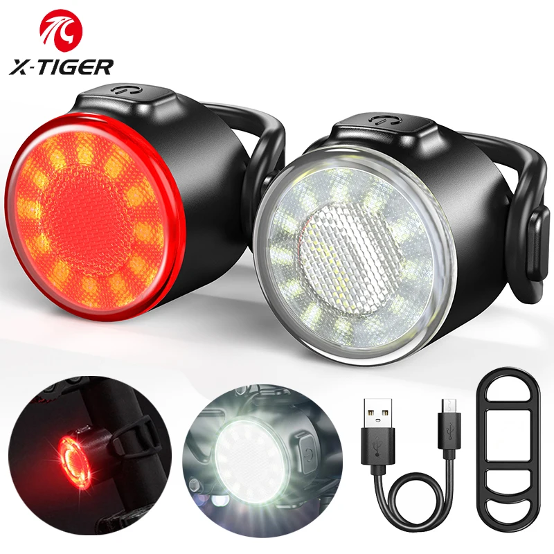 X-TIGER Rechargeable Bicycle Lights Sets Super Bright IP65 Waterproof Bike Lights for Night Riding Bike Headlight and Tail Light
X-TIGER Rechargeable Bicycle Lights Sets Super Bright IP65 Waterproof Bike Lights for Night Riding Bike Headlight and Tail Light