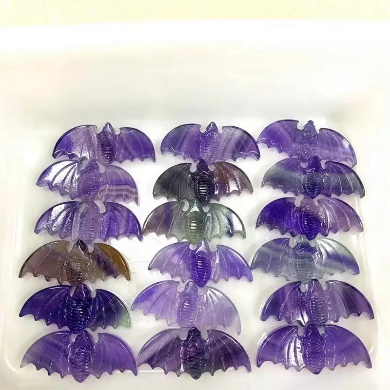 8CM Natural Purple Fluorite Bat Wings Crystal Carving Crafts Healing Energy Lucky Stone Home Decoration Birthday Gift 1pcs
8CM Natural Purple Fluorite Bat Wings Crystal Carving Crafts Healing Energy Lucky Stone Home Decoration Birthday Gift 1pcs