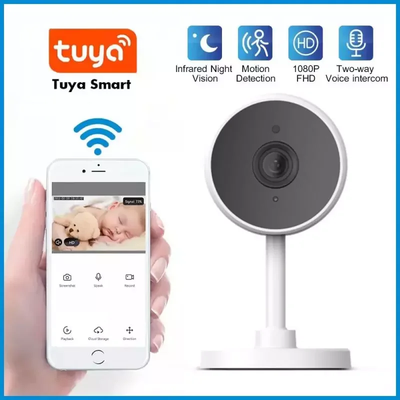 IP-камера Tuya HD 1080p с поддержкой Wi-Fi и функцией ночной съемки
IP-камера Tuya HD 1080p с поддержкой Wi-Fi и функцией ночной съемки