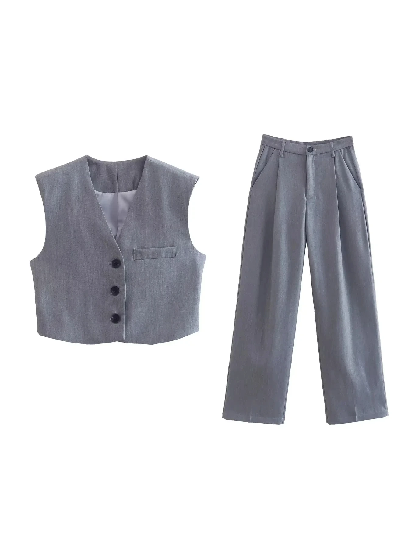 Women Casual Pants Set Fashion Bodycon Slim Short Vest Top + Wide Legs Long Pants Solid Summer Two Piece Suit
Women Casual Pants Set Fashion Bodycon Slim Short Vest Top + Wide Legs Long Pants Solid Summer Two Piece Suit
