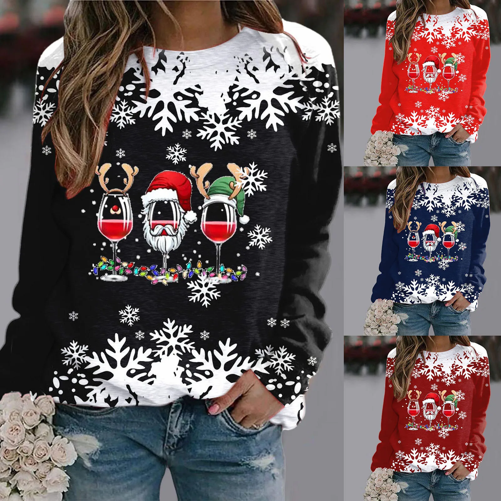 Colla Tops Women Women's Christmas Print Series Home Casual Pullover Casual Knit Top
Colla Tops Women Women's Christmas Print Series Home Casual Pullover Casual Knit Top