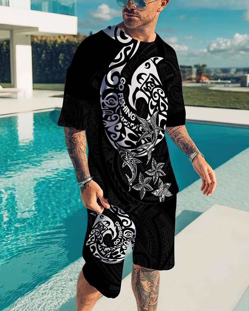 2 Piece Outfits O-Neck Streetwear Tracksuit T-shirt Shorts Sets Summer Men Set Skull Pattern Printing Oversized Men's Clothing
2 Piece Outfits O-Neck Streetwear Tracksuit T-shirt Shorts Sets Summer Men Set Skull Pattern Printing Oversized Men's Clothing