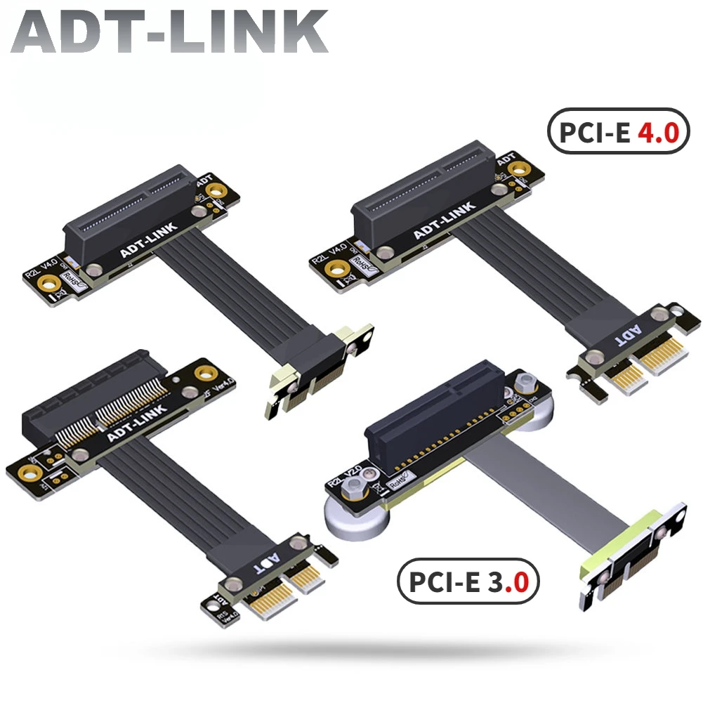 PCI Express 4.0 x4 To x1 Riser Ribbon Cable Graphics Card PCIE 3.0 1x To 4x Extension Cord Dual 90 Degree GPU PCI Riser Extender
PCI Express 4.0 x4 To x1 Riser Ribbon Cable Graphics Card PCIE 3.0 1x To 4x Extension Cord Dual 90 Degree GPU PCI Riser Extender