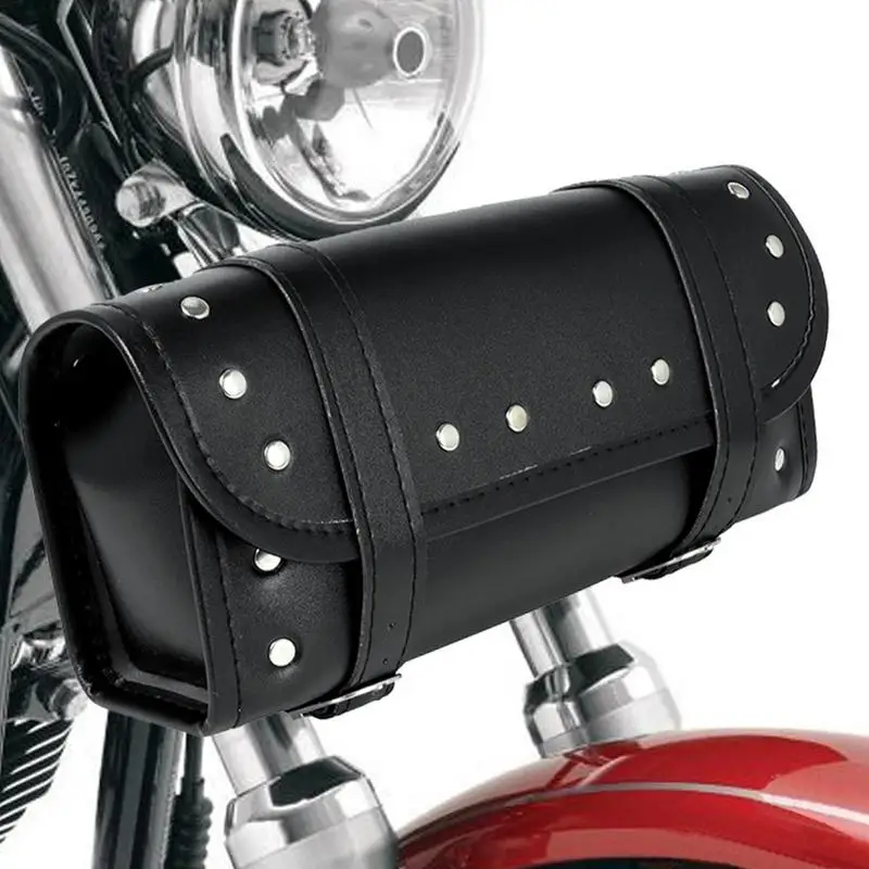 

Motorcycle Cruiser Tool Bag Fork Barrel Shape Handlebar Front Fork Bag Black Luggage Bag For Motorcycle Pannier Saddle Bags Tool