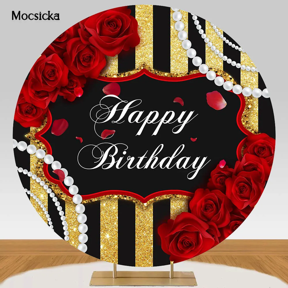 Mocsicka женский фон для дня рождения, круглые Чехлы, черные и золотые полосы, красная роза, украшение для дня рождения, Фотофон
Mocsicka женский фон для дня рождения, круглые Чехлы, черные и золотые полосы, красная роза, украшение для дня рождения, Фотофон