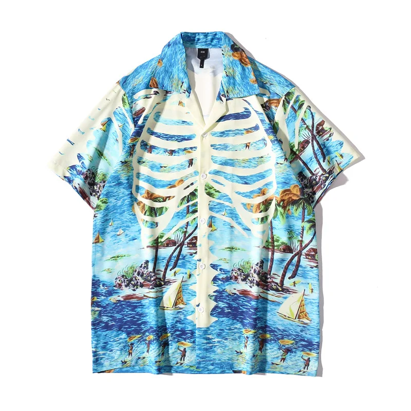 Summer New Man Oversized Vintage Shirt Trendyol Men Hawaiian Short Sleeve Shirt Mens Skull Printed Casual Beach Shirts Top Uomo
Summer New Man Oversized Vintage Shirt Trendyol Men Hawaiian Short Sleeve Shirt Mens Skull Printed Casual Beach Shirts Top Uomo