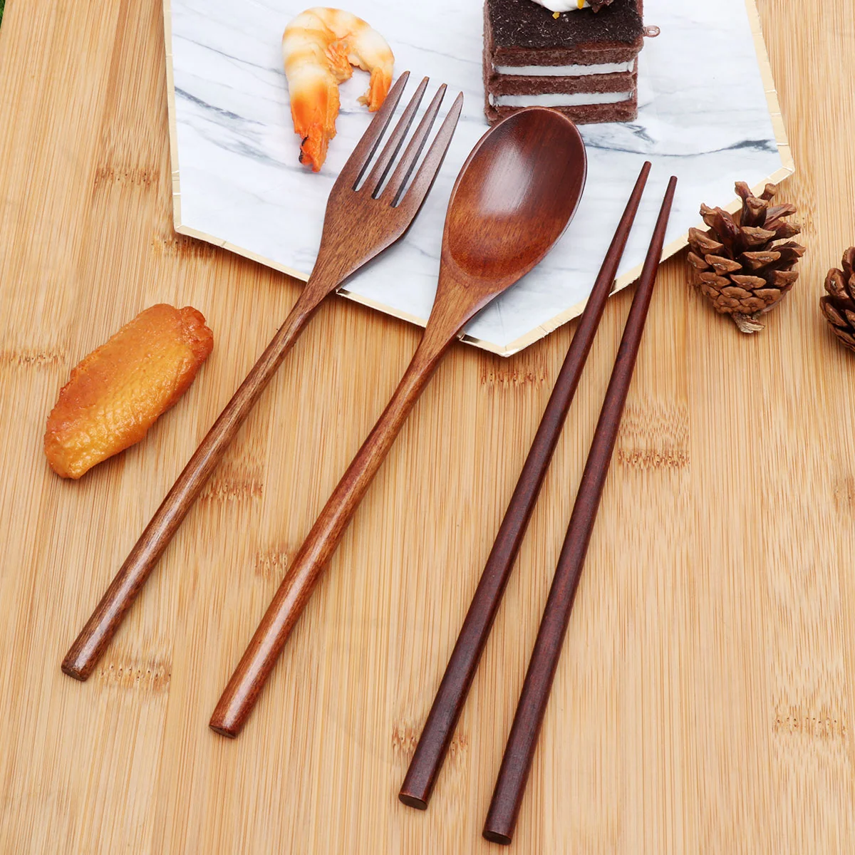 Wooden Cutlery Spoon Fork Travel Wood Set Chopsticks Eating Salad Dessert Tableware Silverware Japanese Utensil Table Forks
Wooden Cutlery Spoon Fork Travel Wood Set Chopsticks Eating Salad Dessert Tableware Silverware Japanese Utensil Table Forks