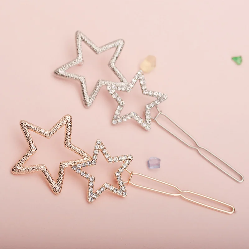 New Popular Exquisite Rhinestones Five-Pointed Star Clip Glitter Shiny Hairpins DIY Headdress Alloy Hair Clip For Women Girls
New Popular Exquisite Rhinestones Five-Pointed Star Clip Glitter Shiny Hairpins DIY Headdress Alloy Hair Clip For Women Girls