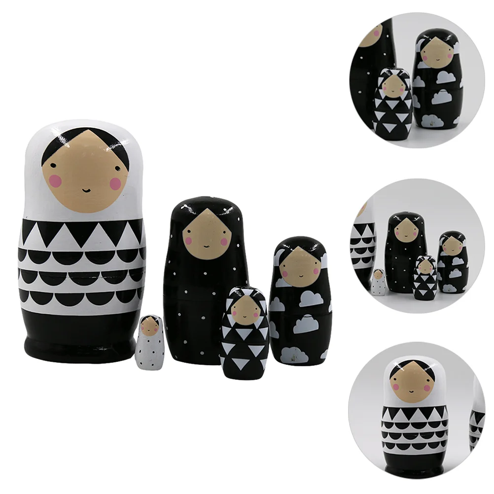 5 Pcs Black White Matryoshka Russian Ornament Kids Wooden Toys Nesting Decoration Black And White Decor Child Puzzle Gan 12 ui
5 Pcs Black White Matryoshka Russian Ornament Kids Wooden Toys Nesting Decoration Black And White Decor Child Puzzle Gan 12 ui