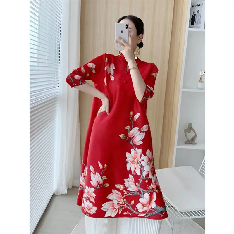 Dress for women 2021 autumn new female pleated large size women's fashion loose thin age-age improvement cheongsam vintage dress
Dress for women 2021 autumn new female pleated large size women's fashion loose thin age-age improvement cheongsam vintage dress