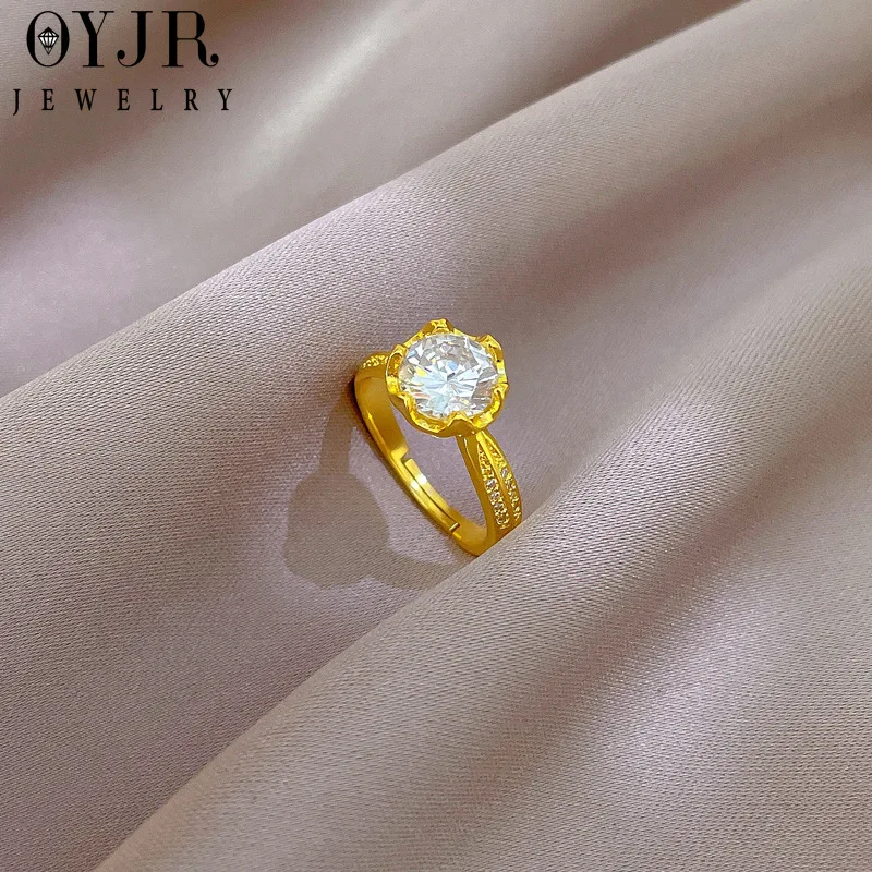 

OYJR Винтажное кольцо с цветком, женские милые кольца на палец, регулируемое кольцо, женское кольцо из нержавеющей стали, свадебное изящное ювелирное изделие, подарок