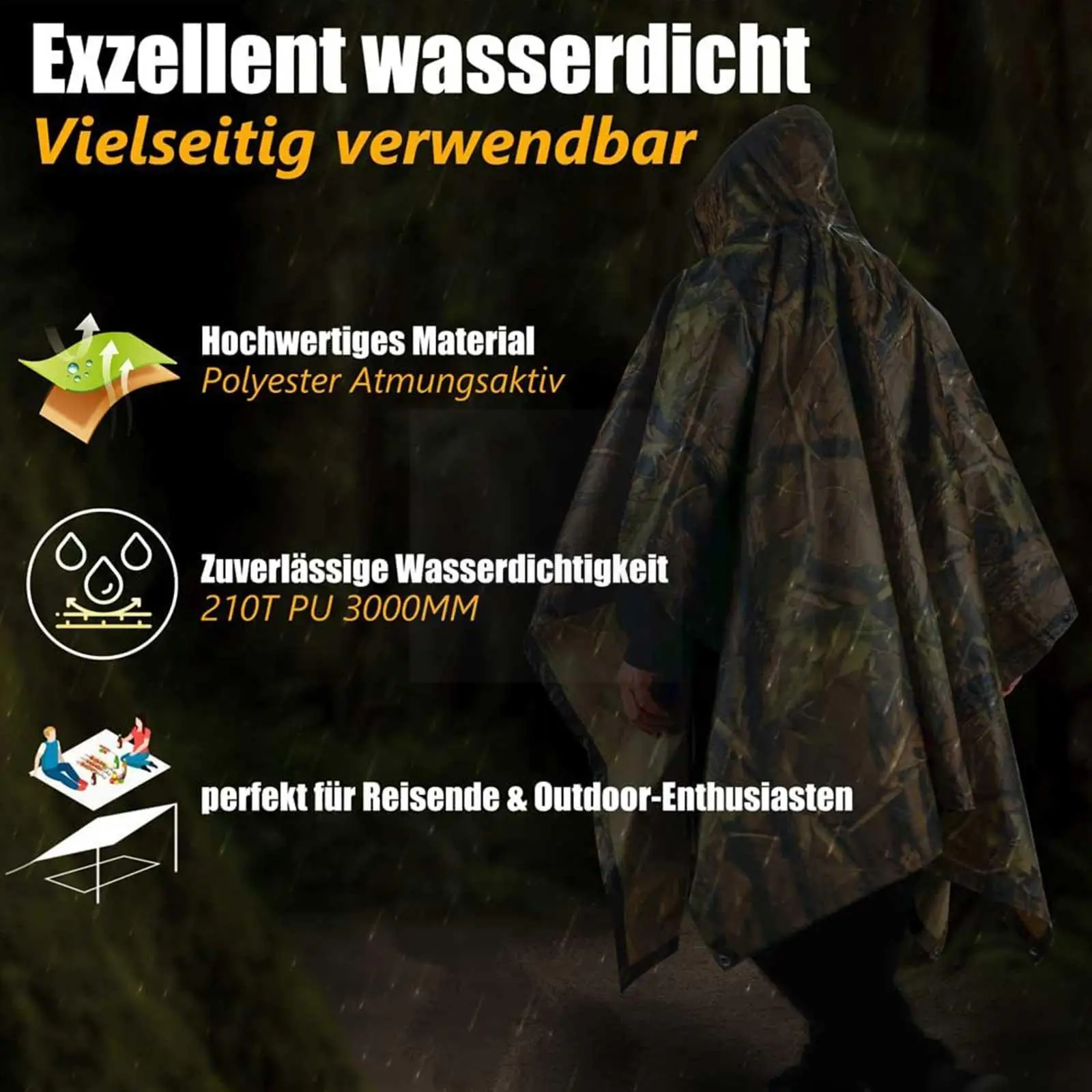 3 в 1 дождевик, навес, подстилка из ПВХ, легкий Камуфляжный дождевик для взрослых, для езды на велосипеде, альпинизма, походов, путешествий, Outdo...
3 в 1 дождевик, навес, подстилка из ПВХ, легкий Камуфляжный дождевик для взрослых, для езды на велосипеде, альпинизма, походов, путешествий, Outdo...