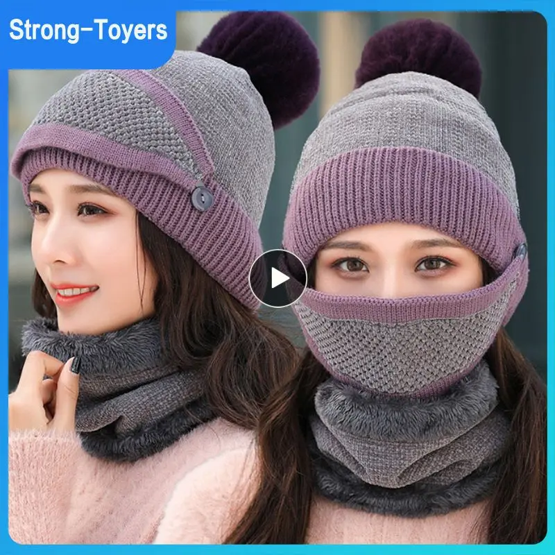Women Winter Thermal Cap Warm Hat Beanies Thick Velvet Knitted Bib Mask Skullies Beanie Hat Winter Women's Windproof Thermal Hat
Women Winter Thermal Cap Warm Hat Beanies Thick Velvet Knitted Bib Mask Skullies Beanie Hat Winter Women's Windproof Thermal Hat