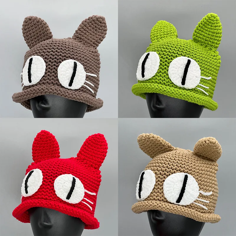 New Cartoon Beanie Hat Big Eye Cat Funny Women's Hats Ins Popular Autumn and Winter Green Cute Knitted Pullover Cap for Men
New Cartoon Beanie Hat Big Eye Cat Funny Women's Hats Ins Popular Autumn and Winter Green Cute Knitted Pullover Cap for Men