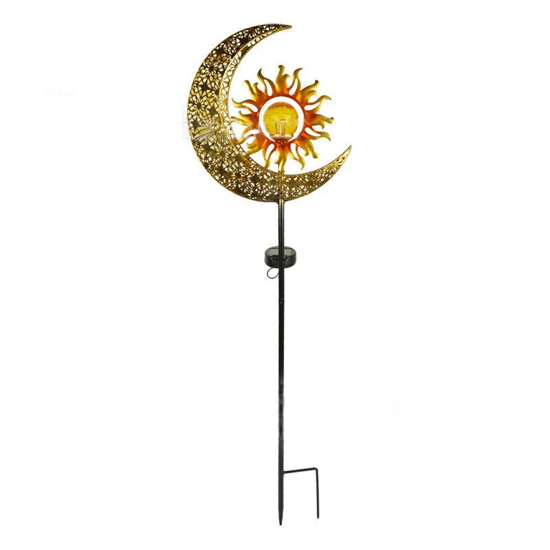 Garden Solar Lights Outdoor Decorative, Sun & Moon Crackle Glass Globe Metal Stake Light Decorations For Lawn Patio
Garden Solar Lights Outdoor Decorative, Sun & Moon Crackle Glass Globe Metal Stake Light Decorations For Lawn Patio