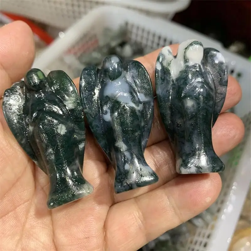 2inch Natural Crystal Moss Agate Angel Carving Statue Healing Crystal Ornament Gift Home Decoration 1pcs
2inch Natural Crystal Moss Agate Angel Carving Statue Healing Crystal Ornament Gift Home Decoration 1pcs