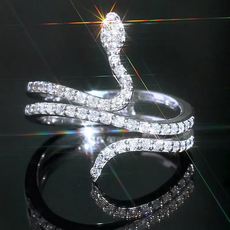 White Gold Color Snake Rings for Women Luxury Clear Crystal Women's Promise Ring Female Wedding Jewelry Accessories Gifts
White Gold Color Snake Rings for Women Luxury Clear Crystal Women's Promise Ring Female Wedding Jewelry Accessories Gifts