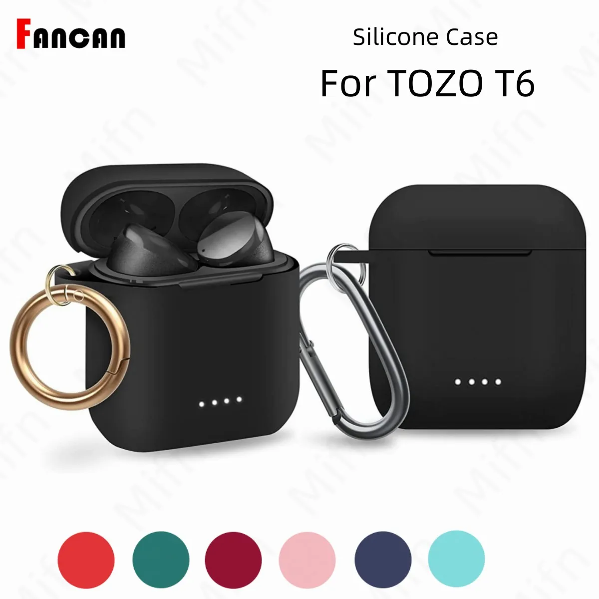 Case for Tozo t6 Soft Skins Silicone Protective Case【Front LED Visible】Shockproof Case Cover for TOZO T6 Dark Blue with Keychain 
Case for Tozo t6 Soft Skins Silicone Protective Case【Front LED Visible】Shockproof Case Cover for TOZO T6 Dark Blue with Keychain
