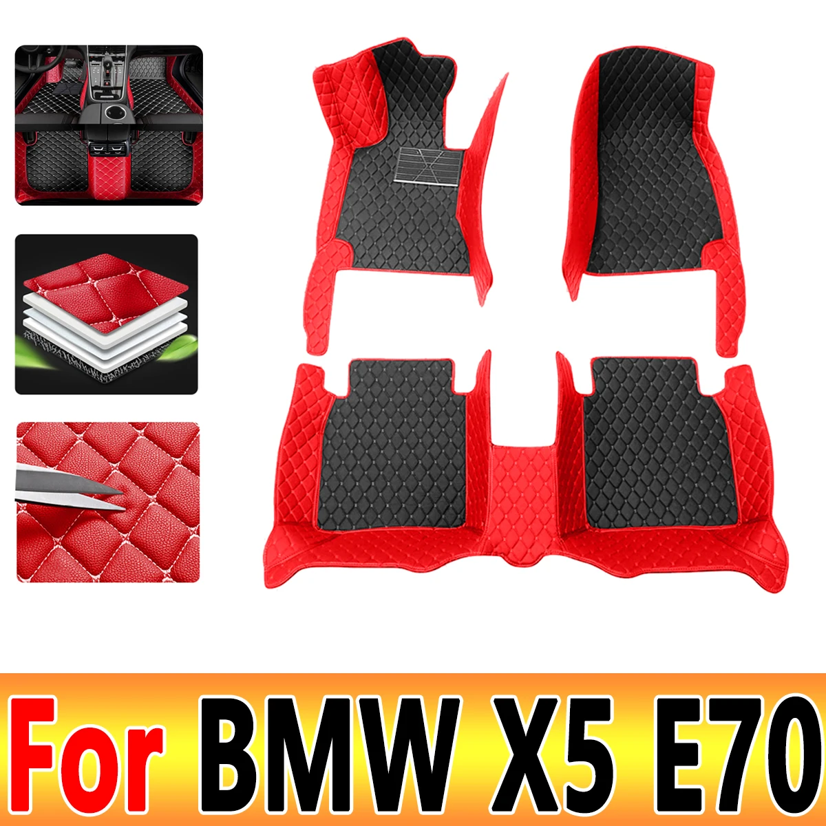 Автомобильные коврики для BMW X5 E70 MK2 2008 ~ 2013, набор роскошных кожаных ковриков, автомобильный защитный ковер, детали интерьера, автомобильные аксессуары, 7 сидений
Автомобильные коврики для BMW X5 E70 MK2 2008 ~ 2013, набор роскошных кожаных ковриков, автомобильный защитный ковер, детали интерьера, автомобильные аксессуары, 7 сидений