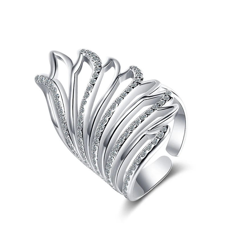 Women Exaggerated Angel Wing Adjustable Joint Ring For Girl Trendy Rose Gold Platinum Inlaid Zirconia Openings Ring Jewelry Gift
Women Exaggerated Angel Wing Adjustable Joint Ring For Girl Trendy Rose Gold Platinum Inlaid Zirconia Openings Ring Jewelry Gift