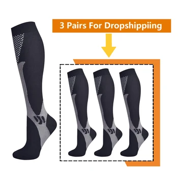 Brothock 3 Pairs For Dropshipping Compression Socks 20-30 mmHg Athletic Nylon Medical Nursing Stockings Sport