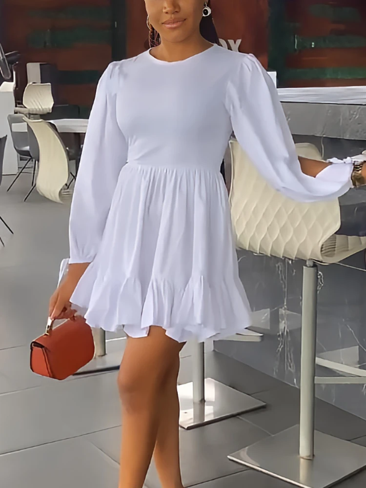 Cute Women White Mini Dresses O Neck Lace Up Slit Sleeve Fit Flare Short Ball Gowns 2023 Summer Autumn Vestido Feminino
Cute Women White Mini Dresses O Neck Lace Up Slit Sleeve Fit Flare Short Ball Gowns 2023 Summer Autumn Vestido Feminino