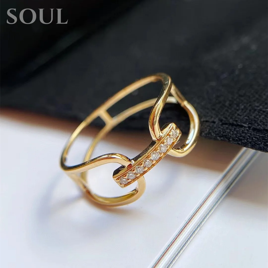 SOUL Solid 18K Yellow Gold AU750 Ring Natural Diamond Women Engagement Ring Promise Jewelry Ring For Travel
SOUL Solid 18K Yellow Gold AU750 Ring Natural Diamond Women Engagement Ring Promise Jewelry Ring For Travel