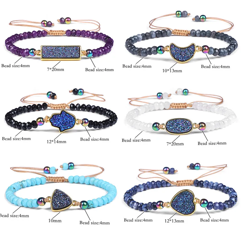 4mm Beads Crystal Lapis Lazuli Turquoise Beaded Woven Moon Love Heart Adjustable Bracelet for Men's and Women's Jewelry
4mm Beads Crystal Lapis Lazuli Turquoise Beaded Woven Moon Love Heart Adjustable Bracelet for Men's and Women's Jewelry