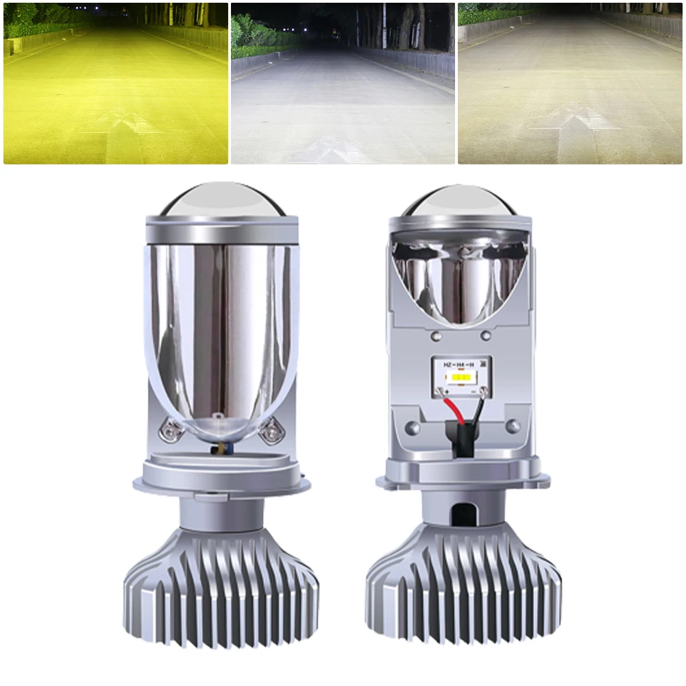 2pcs Car LED Headlight Three-Color Lens Fish-Eye Light H4 Y6SLED Headlight Motorcycle Modified Light Protection Level IP67
2pcs Car LED Headlight Three-Color Lens Fish-Eye Light H4 Y6SLED Headlight Motorcycle Modified Light Protection Level IP67