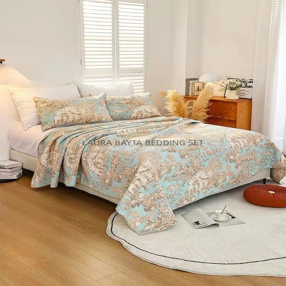 Pastorals Cotton American Floral Embroidery Blue Patchwork Quilting QUITLS KING Size Double Bed BedCover Bedspread Coverletsheet
Pastorals Cotton American Floral Embroidery Blue Patchwork Quilting QUITLS KING Size Double Bed BedCover Bedspread Coverletsheet