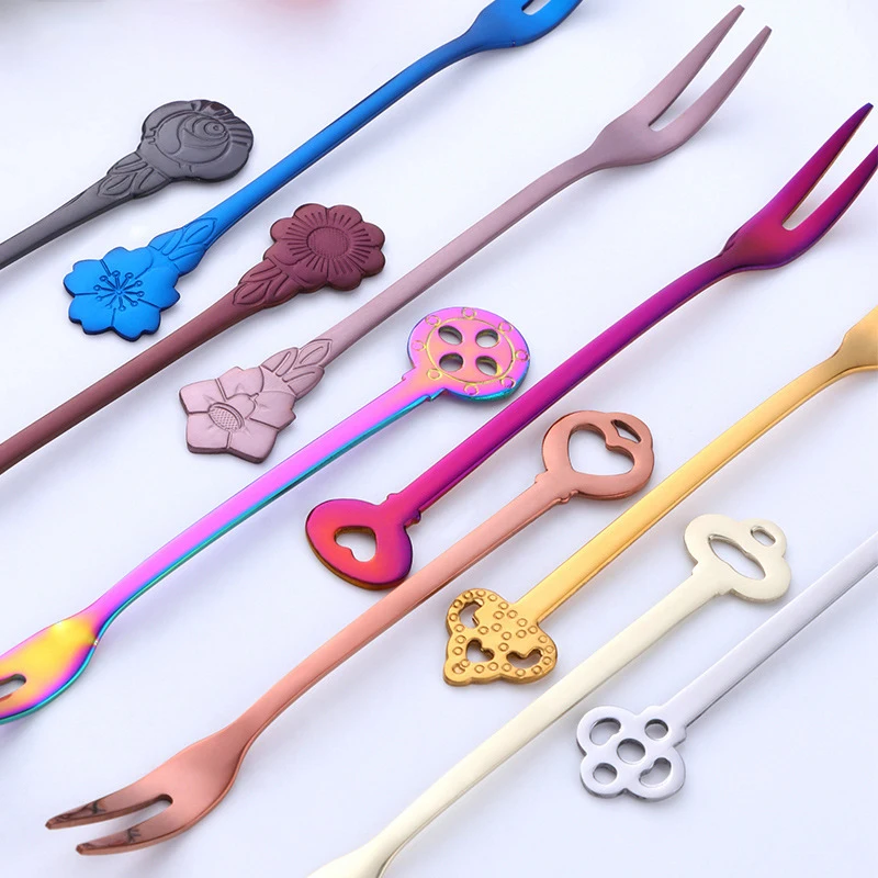Flower Pattern Multi Purpose Cake Dessert Forks Silverware Table Decoration Fruit Fork Stainless Steel Stirring Kitchen Supplies
Flower Pattern Multi Purpose Cake Dessert Forks Silverware Table Decoration Fruit Fork Stainless Steel Stirring Kitchen Supplies