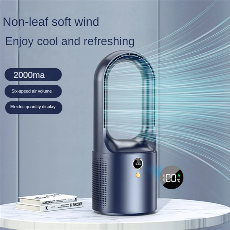 Household Desk Turbo Bladeless Electric Fan USB Rechargeable Silent Mini Portable Air Cooling Fan 6-Speed Wind 2000MAh B
Household Desk Turbo Bladeless Electric Fan USB Rechargeable Silent Mini Portable Air Cooling Fan 6-Speed Wind 2000MAh B