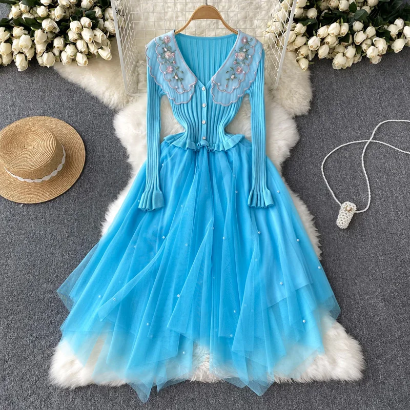 Вечернее Бальное Платье в стиле ретро с оборками и длинным рукавом, женские свадебные сетчатые трикотажные сказочные платья на осень и зиму...
Вечернее Бальное Платье в стиле ретро с оборками и длинным рукавом, женские свадебные сетчатые трикотажные сказочные платья на осень и зиму...