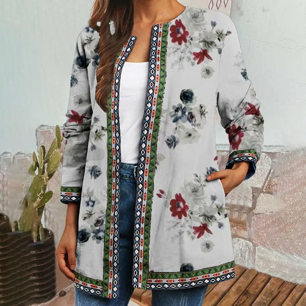Women Coat Flower Print Retro Long Sleeve Loose Soft Ethnic Style Vintage Cardigan Plus Size Spring Jacket Tops Women for Home
Women Coat Flower Print Retro Long Sleeve Loose Soft Ethnic Style Vintage Cardigan Plus Size Spring Jacket Tops Women for Home