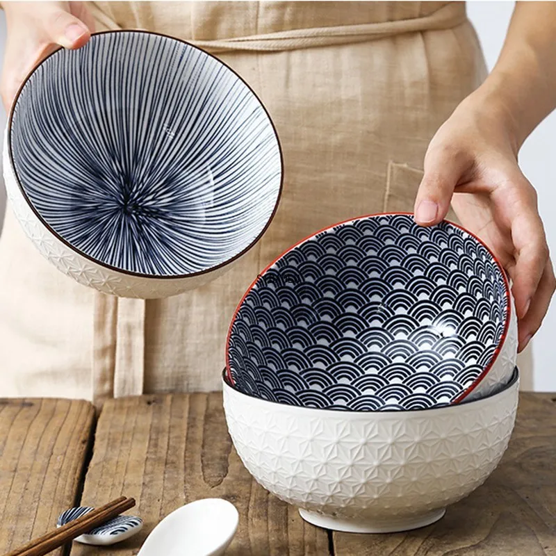 Nordic Style 6Inch Tableware Bowls Ceramic Home Hand Painted Instant Noodle Soup Restaurant Simple Creative Embossed Ramen Bowl
Nordic Style 6Inch Tableware Bowls Ceramic Home Hand Painted Instant Noodle Soup Restaurant Simple Creative Embossed Ramen Bowl
