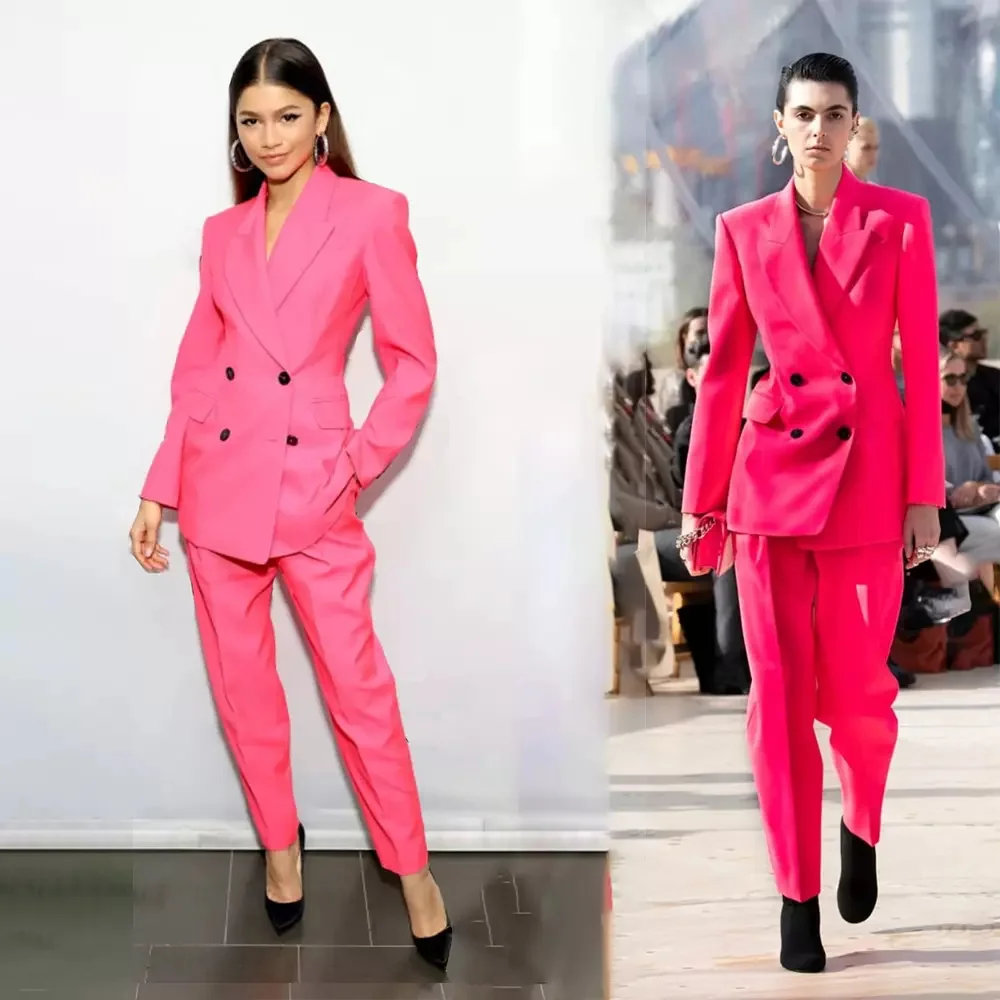 Pink Women Prom Pants Suits Long Sleeve Blazer Wide Led Sets Lady Special Occasion Wear Evening Party Outfit
Pink Women Prom Pants Suits Long Sleeve Blazer Wide Led Sets Lady Special Occasion Wear Evening Party Outfit