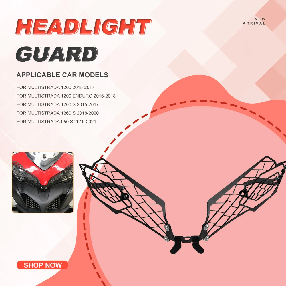 

For DUCATI MULTISTRADA MTS 950 1200 1260 S GRAND TOUR ENDURO PIKES PEAK Aluminium Headlight Grille Protective Cover Guard Parts
