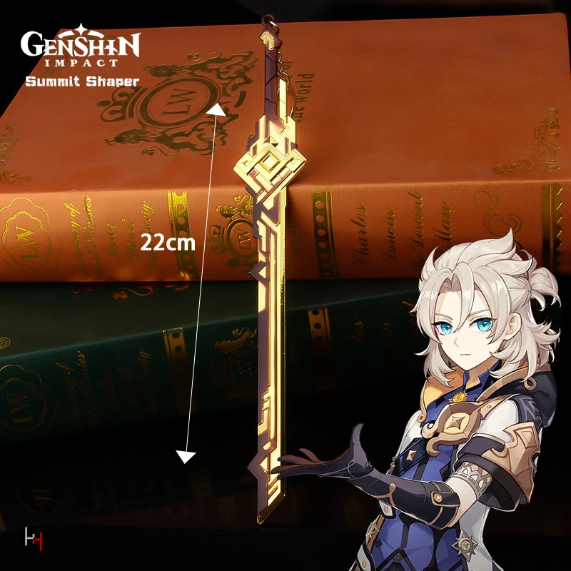 22CM Anime Game Characters Albedo Metal Weapon Model Peripherals Summit Shaper Genshin Impact Keychain Decoration Crafts Collect
22CM Anime Game Characters Albedo Metal Weapon Model Peripherals Summit Shaper Genshin Impact Keychain Decoration Crafts Collect
