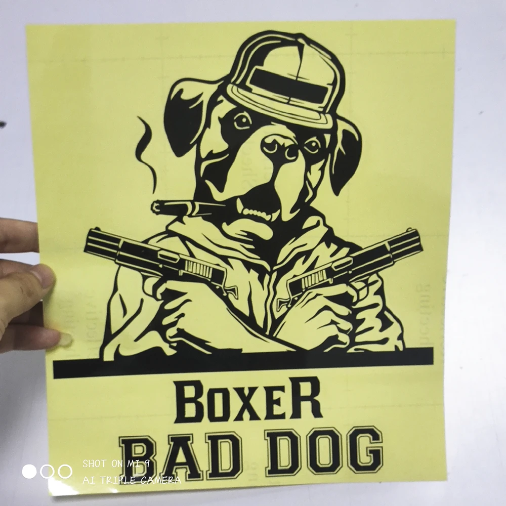 FD529C Die Cut Funny Boxer Bad Dog With Gun Window Vinyl Decals Car Styling Self Adhesive Emblem Stickers
FD529C Die Cut Funny Boxer Bad Dog With Gun Window Vinyl Decals Car Styling Self Adhesive Emblem Stickers