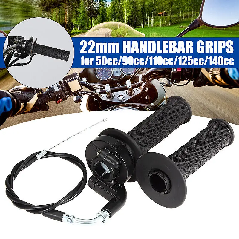 

1Pair Motorcycle Hand Grip With Throttle Cable Handle Bar Grips For Pit Dirt Bike ATV Quad Motocross Racing 110cc 125cc 4-stroke
