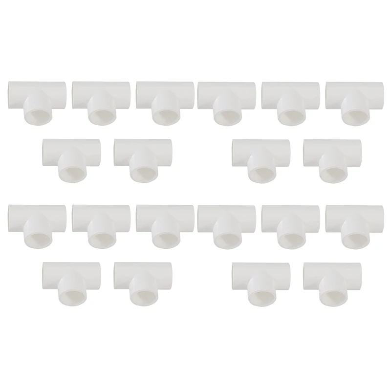 20Mm PVC Tee 3 Way Water Pipe Tube Adapter Connectors White 20 Pcs 
20Mm PVC Tee 3 Way Water Pipe Tube Adapter Connectors White 20 Pcs