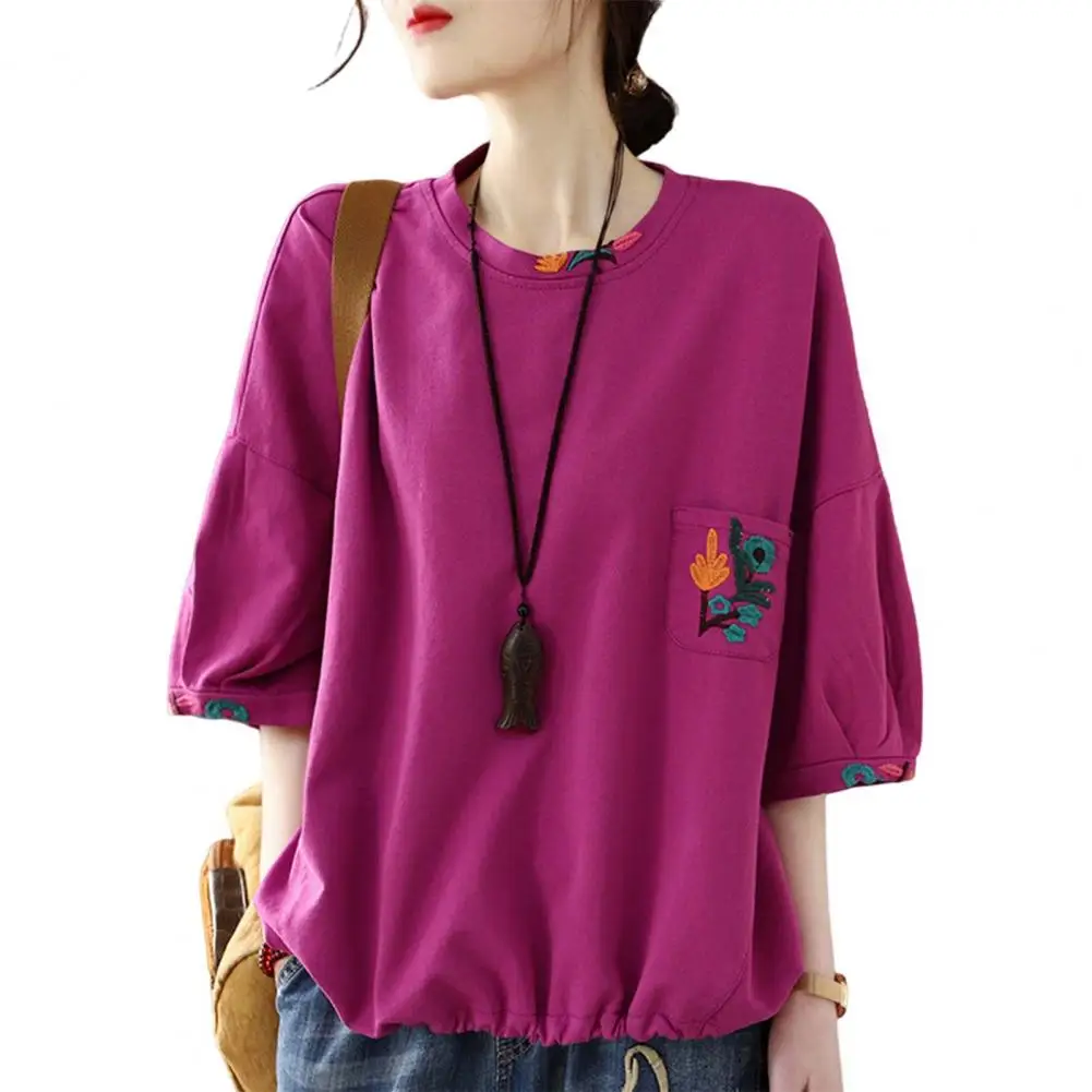 Chic Casual T-shirt O-Neck 3D Cutting Embroidery Flower Pattern Loose Fit Tee Top Breathable Summer Tops Daily Garment
Chic Casual T-shirt O-Neck 3D Cutting Embroidery Flower Pattern Loose Fit Tee Top Breathable Summer Tops Daily Garment