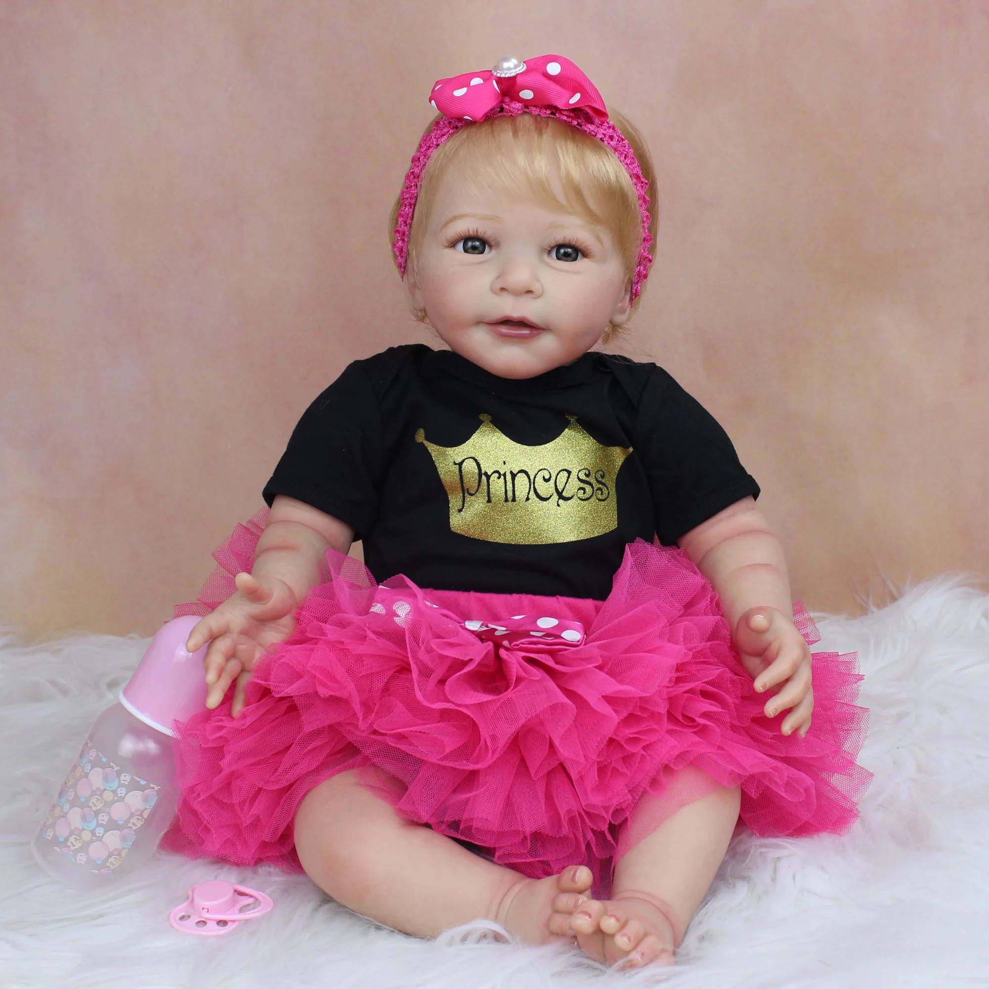 3D-Paint Skin Soft Silicone Reborn Baby 55 CM For Girl Realistic Rooted Hair Princess Toddler Art Doll with Vascular Collection
3D-Paint Skin Soft Silicone Reborn Baby 55 CM For Girl Realistic Rooted Hair Princess Toddler Art Doll with Vascular Collection