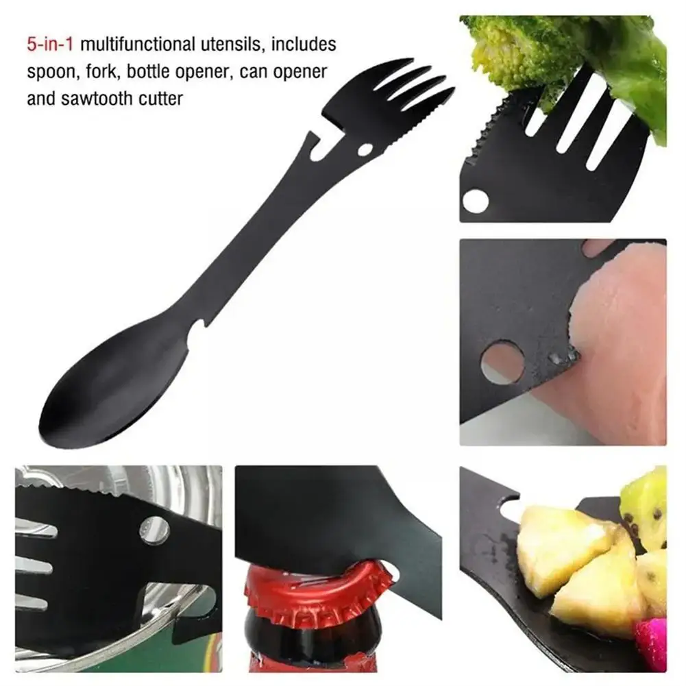 5 In 1 Multifunctional Steel Fork Outdoor Portable Picnic Utensils Tableware Opener Camping Tableware Bottle S6i7
5 In 1 Multifunctional Steel Fork Outdoor Portable Picnic Utensils Tableware Opener Camping Tableware Bottle S6i7