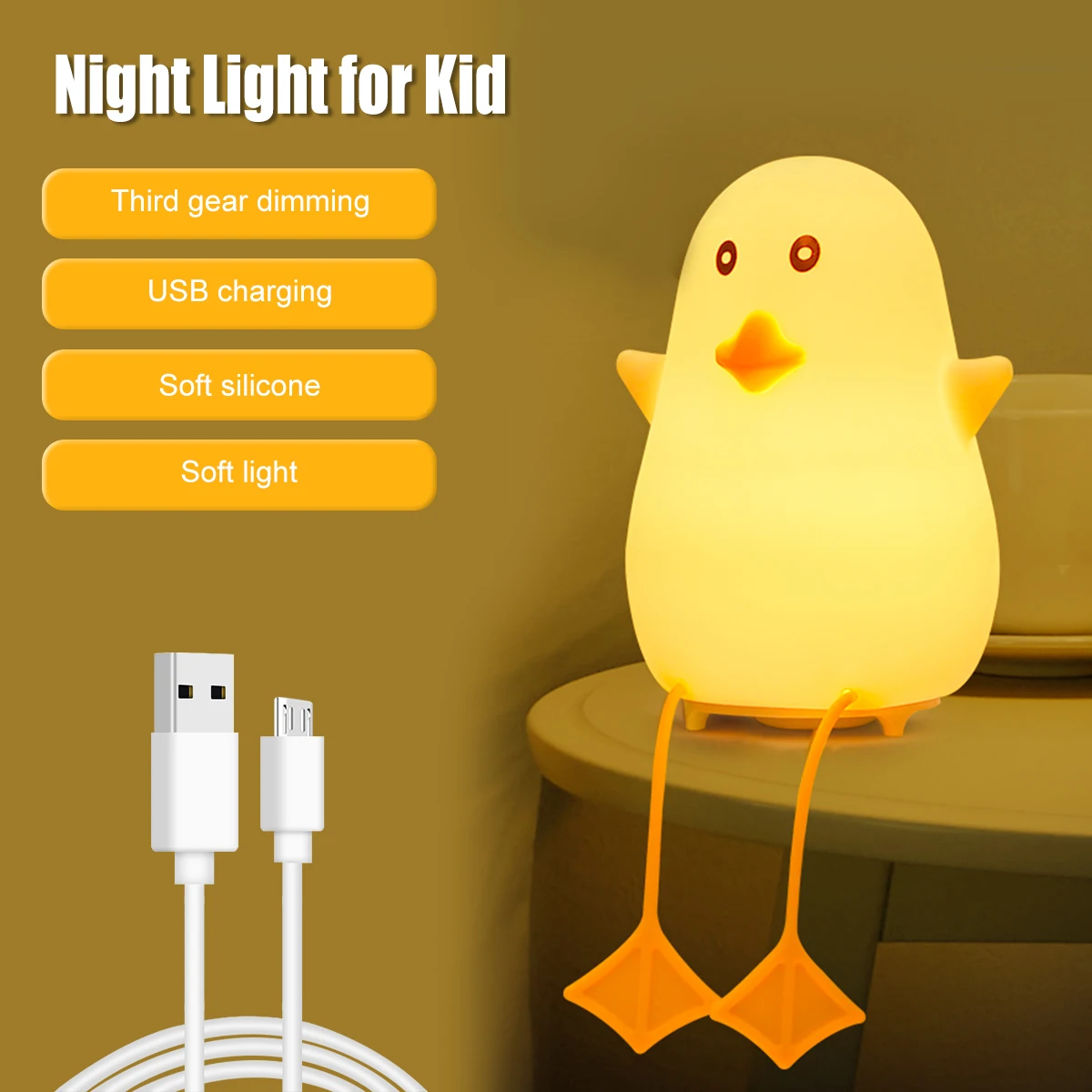 Duck Night Light Cute LED Nursery Duck Lamp Silicone Baby Night Lamp Tap Control Animal Nursery Nightnight with 7 Color USB
Duck Night Light Cute LED Nursery Duck Lamp Silicone Baby Night Lamp Tap Control Animal Nursery Nightnight with 7 Color USB