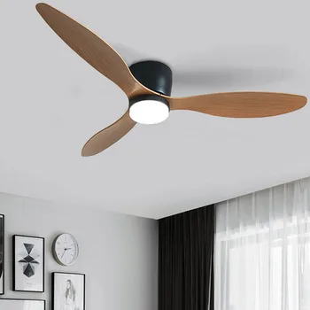 Modern Nordic Ceiling Fan lights ABS Leaf Bedroom Led Sealing Fans Ventilator 110V/220V Remote Control Reverse Motor Fan Lamp