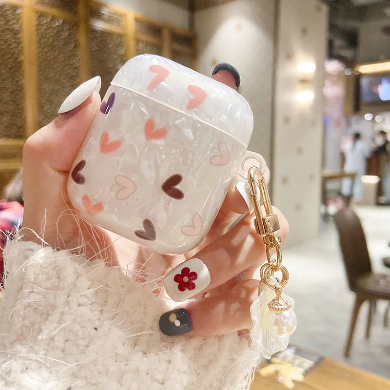 Cute Luxury Heart Shell Pattern TPU Earphone Case For Apple Airpods 1 2 Pro 3 Box Bluetooth Headset Cover Pearl Keychain
Cute Luxury Heart Shell Pattern TPU Earphone Case For Apple Airpods 1 2 Pro 3 Box Bluetooth Headset Cover Pearl Keychain